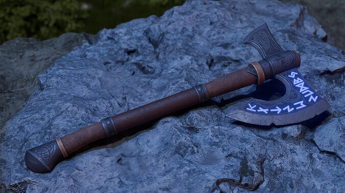 Viking Axe Low-poly 3D model
