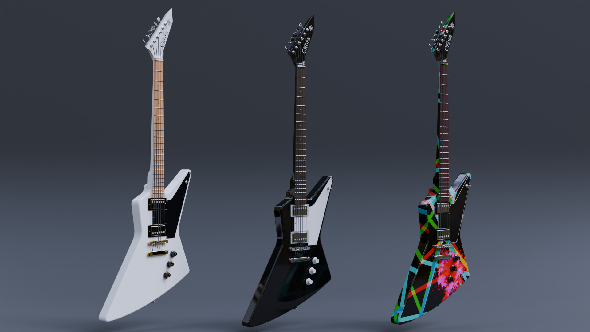 Guitar Explorer Low-poly 3D model_2