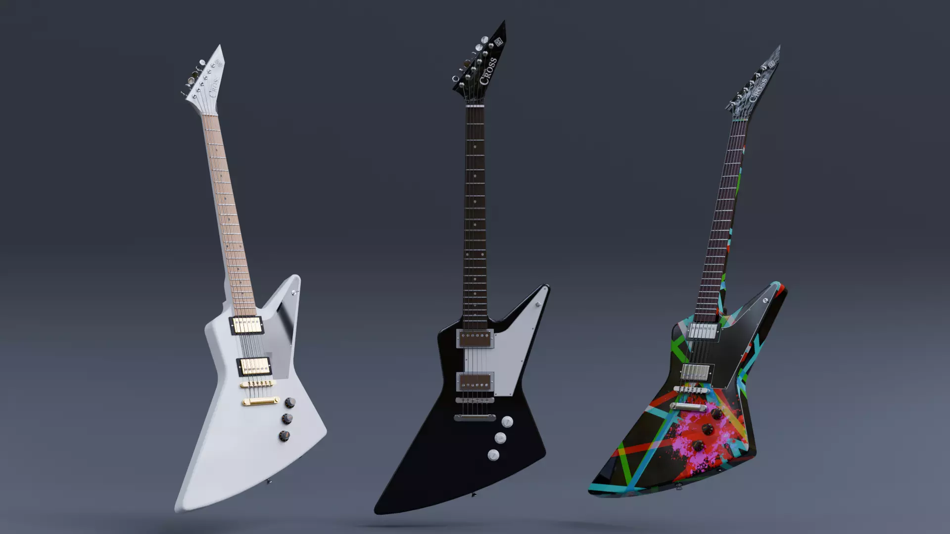 Guitar Explorer Low-poly 3D model_0