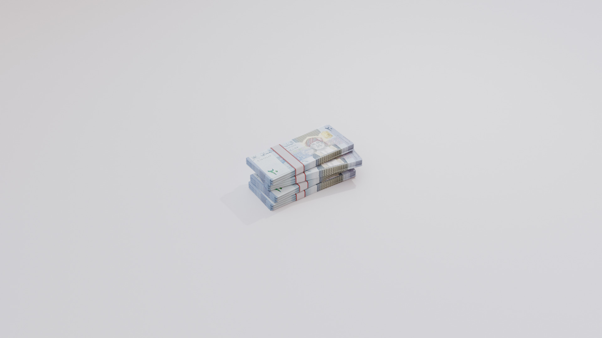20 Oman Omani Rial Currency Low-poly 3D model_5