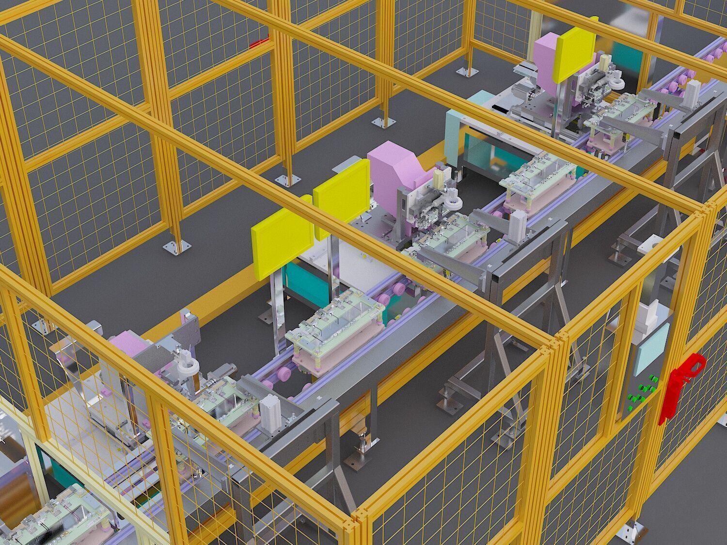Semi automated welding production line 3D model_2