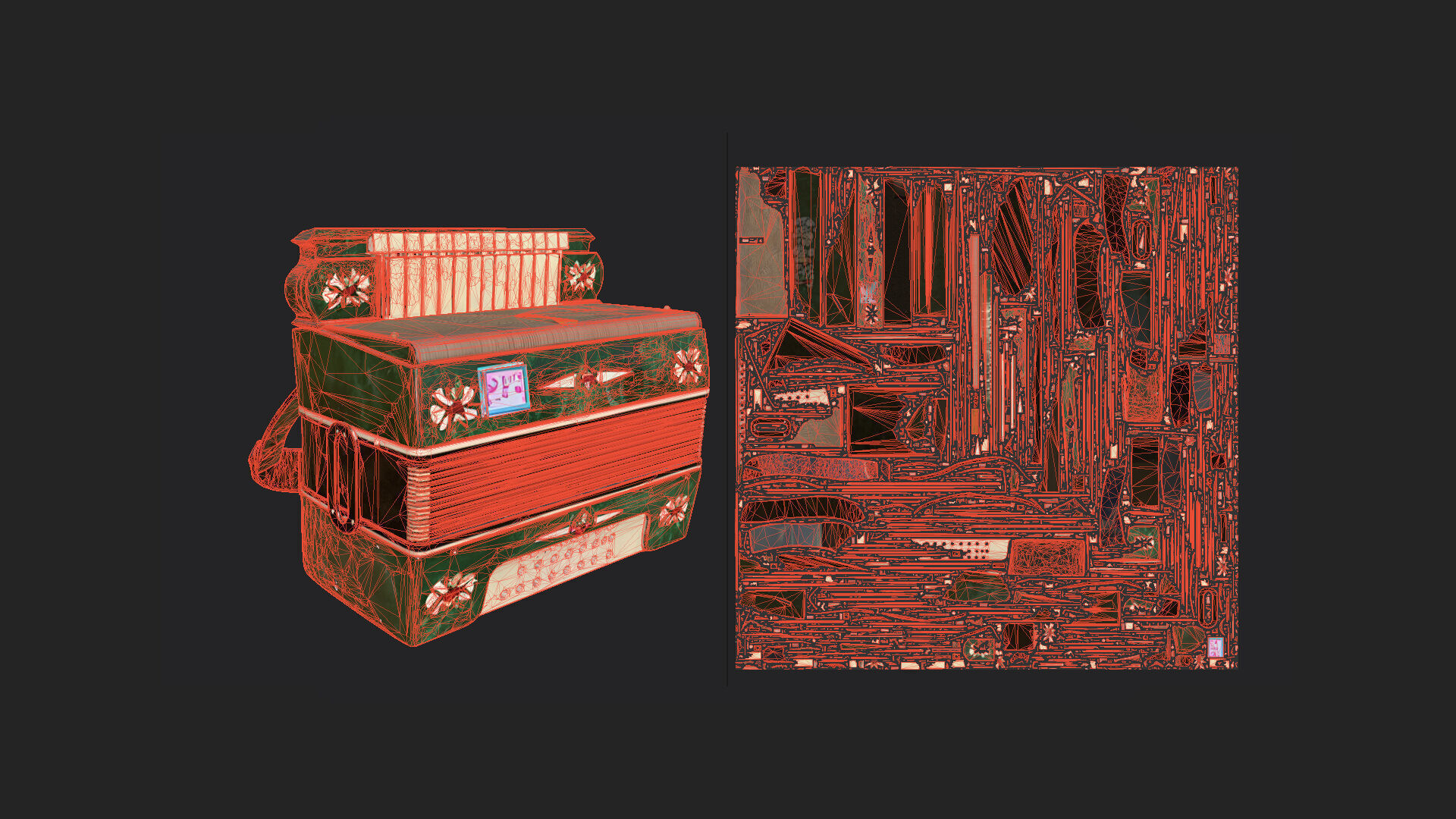 Accordion3D Model 006 Low-poly 3D model_13