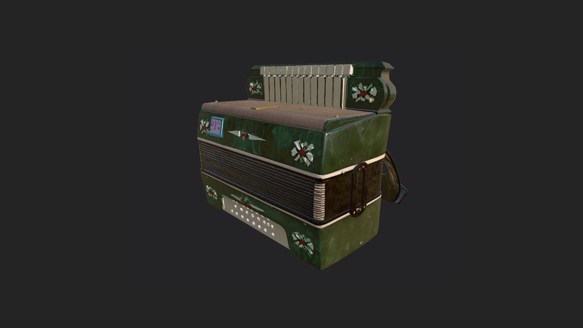 Accordion3D Model 006 Low-poly 3D model_3