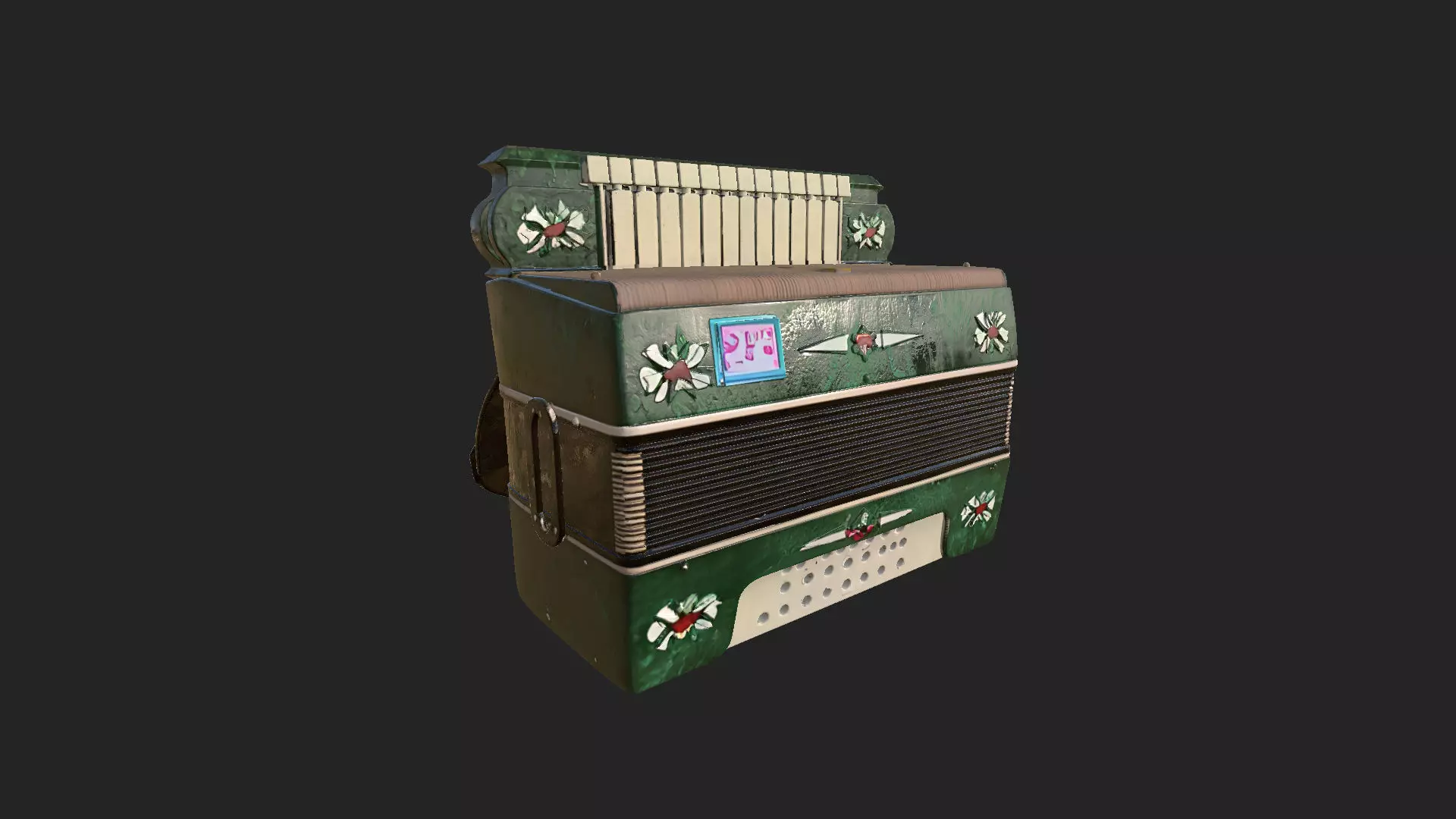 Accordion3D Model 006 Low-poly 3D model_0