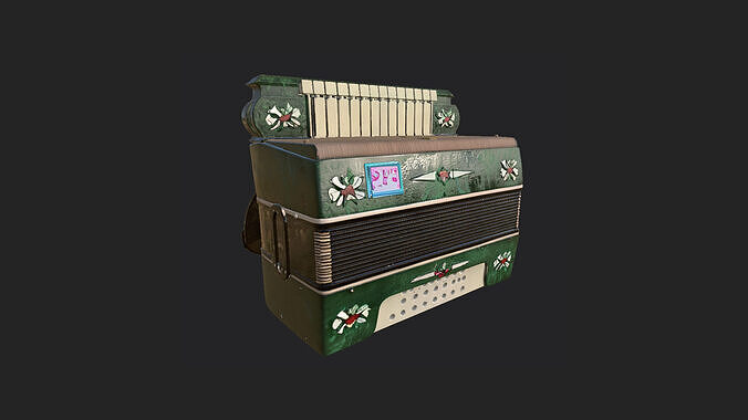 Accordion3D Model 006 Low-poly 3D model