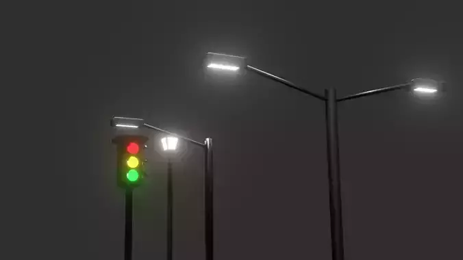 Streetlights 3D Model Pack Game-Ready Low Poly Free low-poly 3D model Streetlights 3D Model Pack Game-Ready Low Poly Free low-poly 3D model