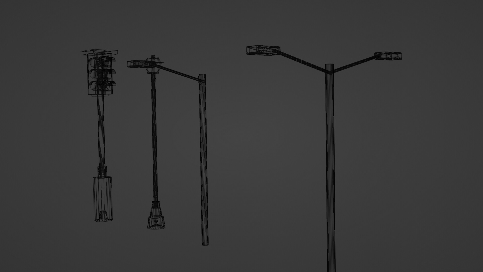 Streetlights 3D Model Pack Game-Ready Low Poly Free low-poly 3D model_9