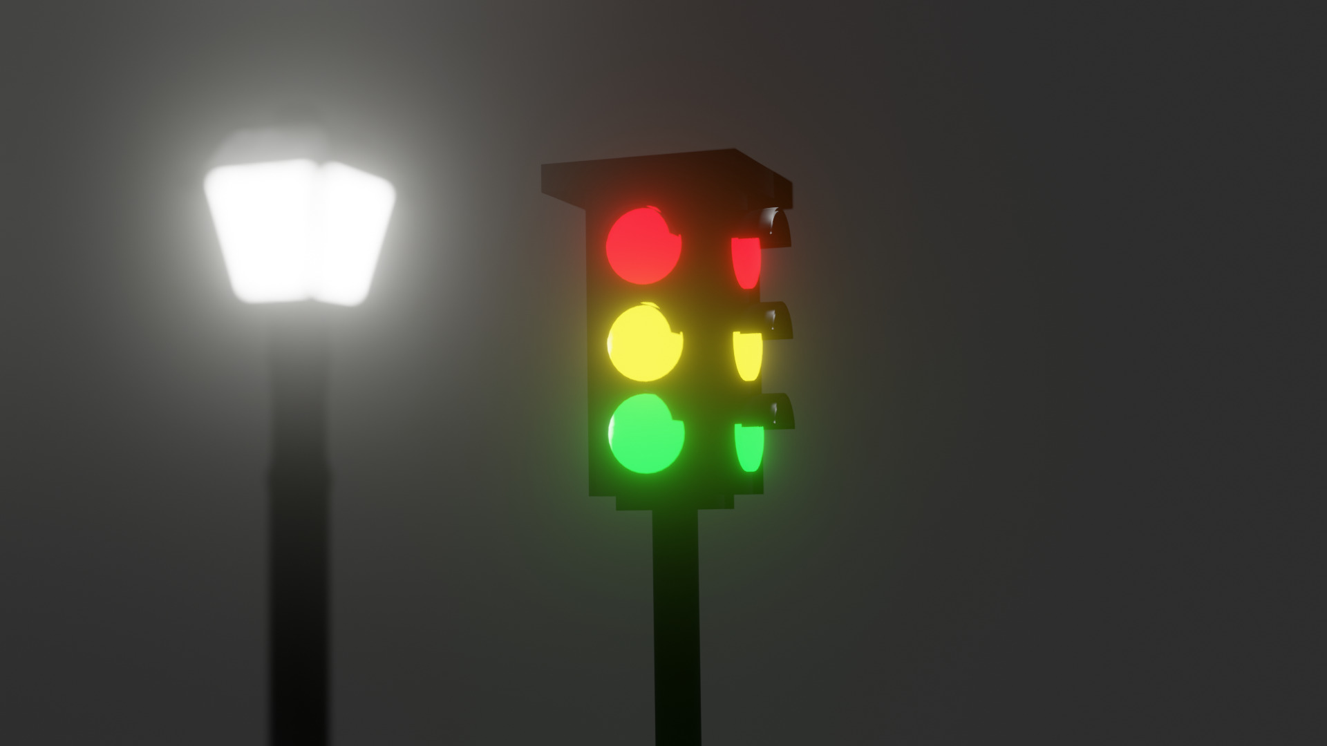 Streetlights 3D Model Pack Game-Ready Low Poly Free low-poly 3D model_2