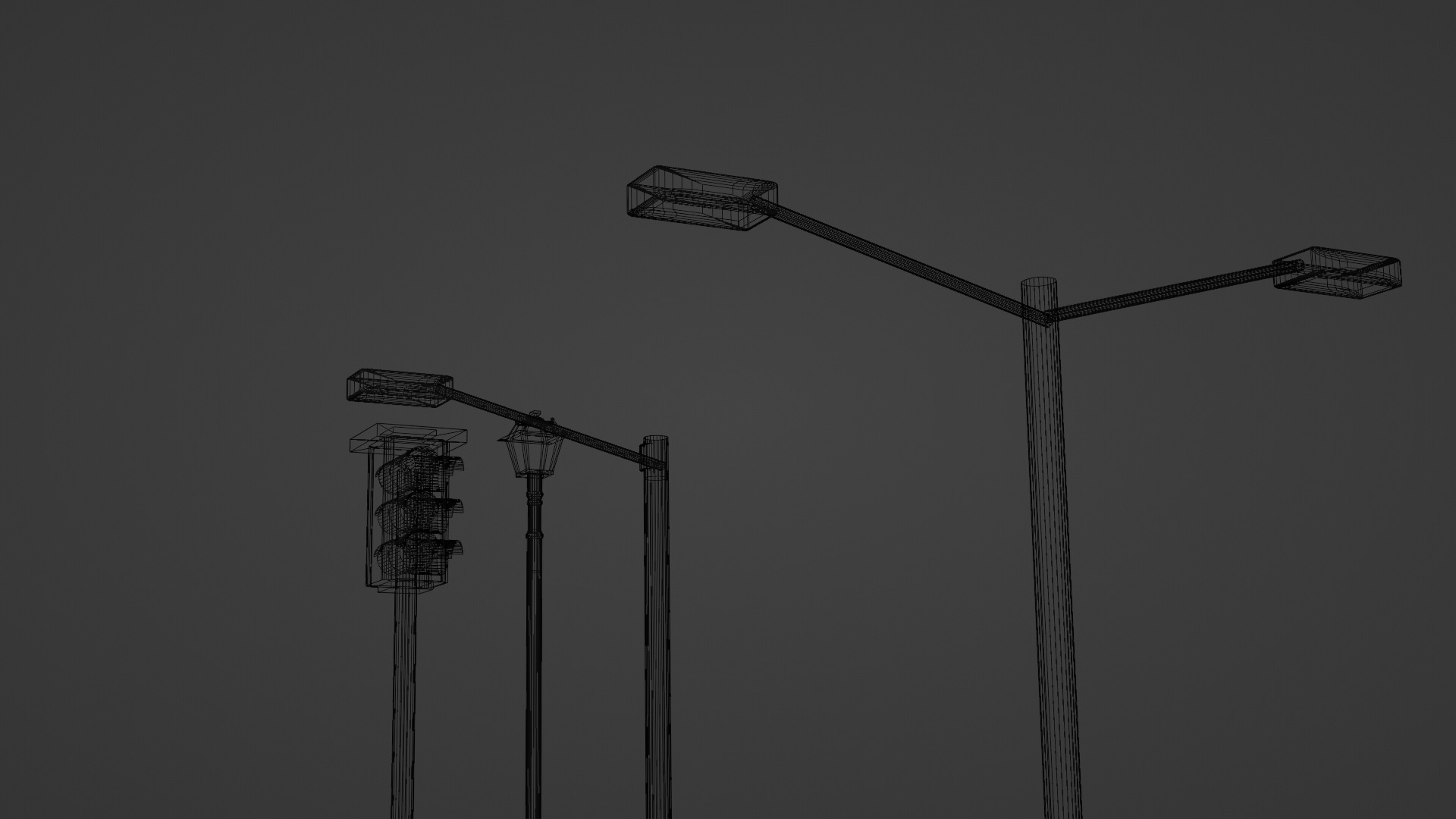 Streetlights 3D Model Pack Game-Ready Low Poly Free low-poly 3D model_7