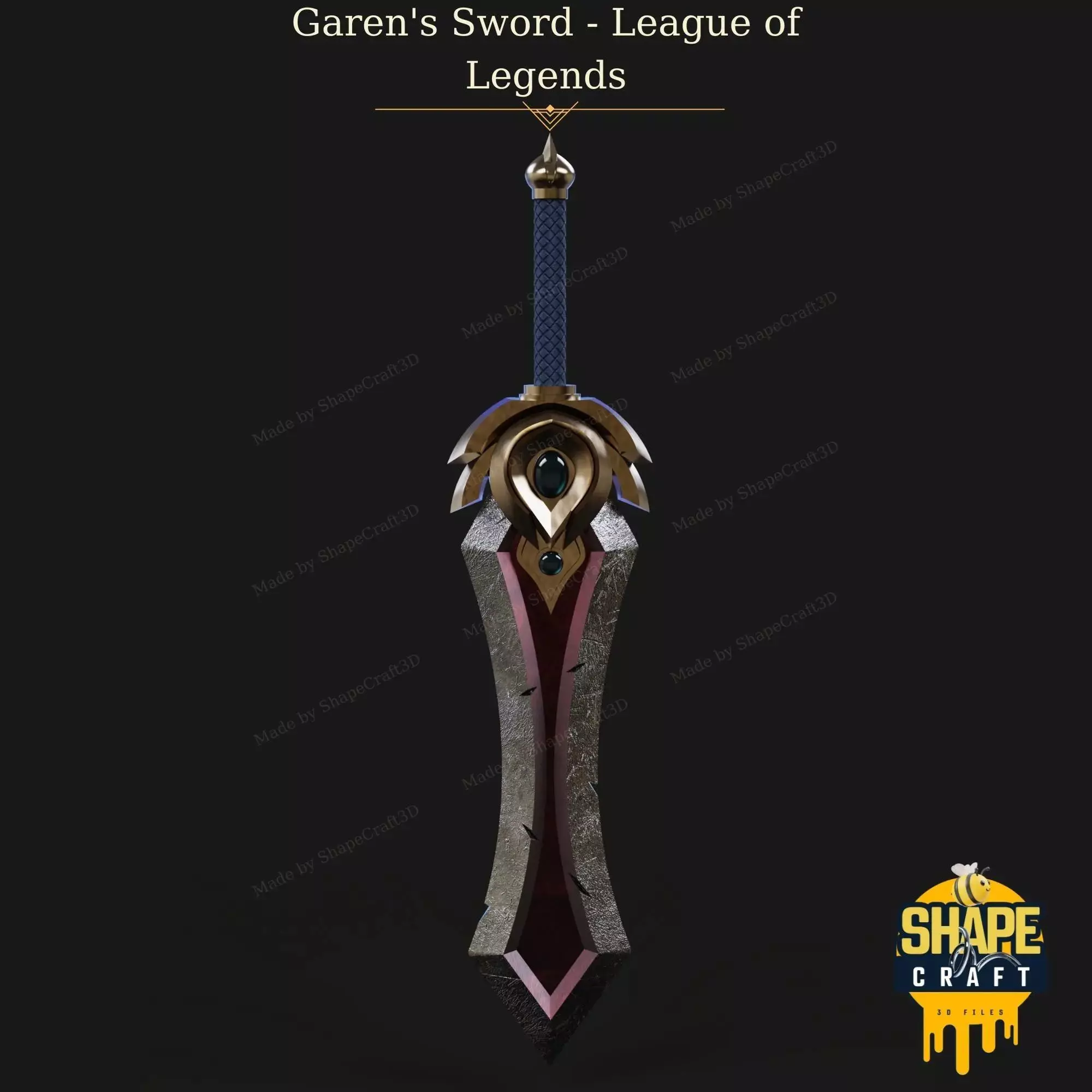 Garen Sword from League of Legends STL File 3D print model_0