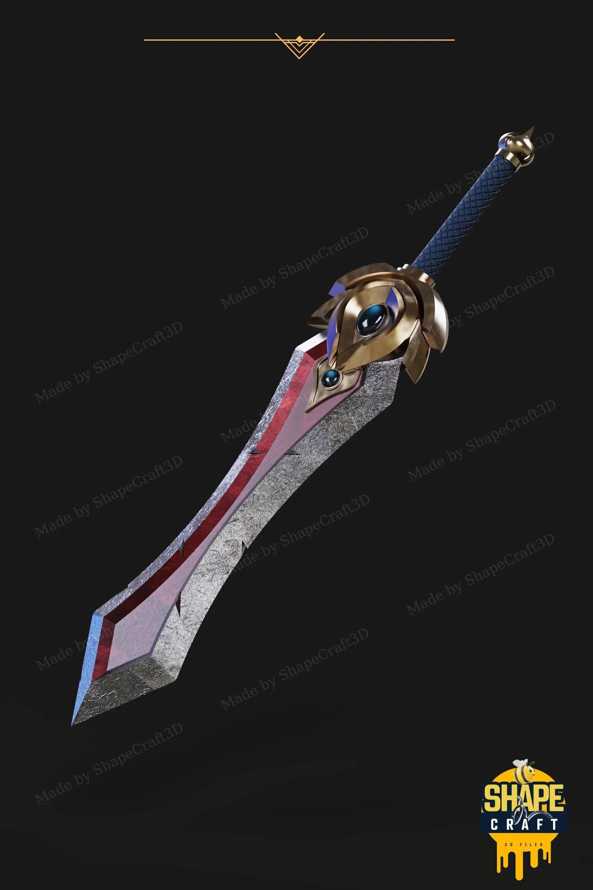 Garen Sword from League of Legends STL File 3D print model_6