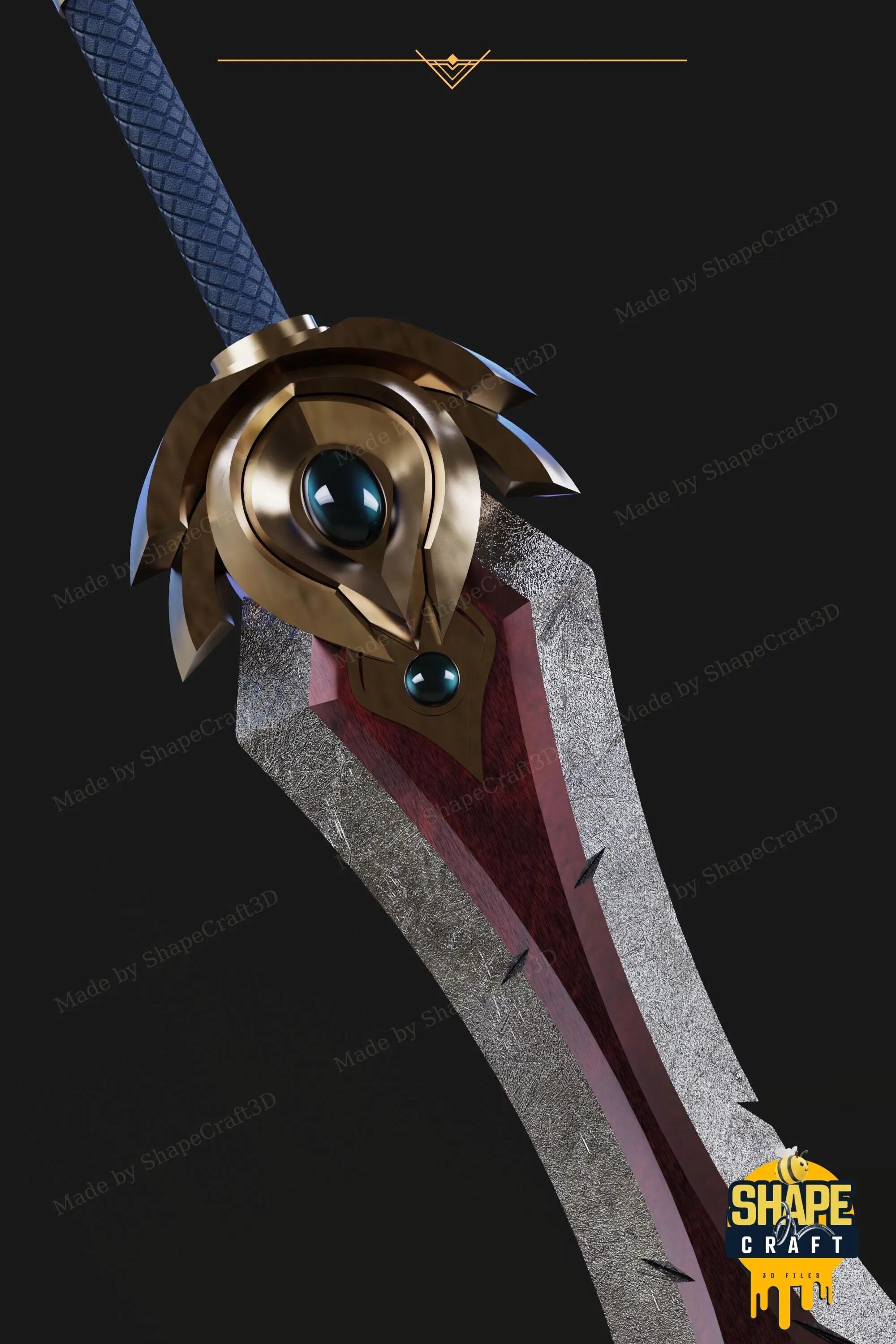 Garen Sword from League of Legends STL File 3D print model_3