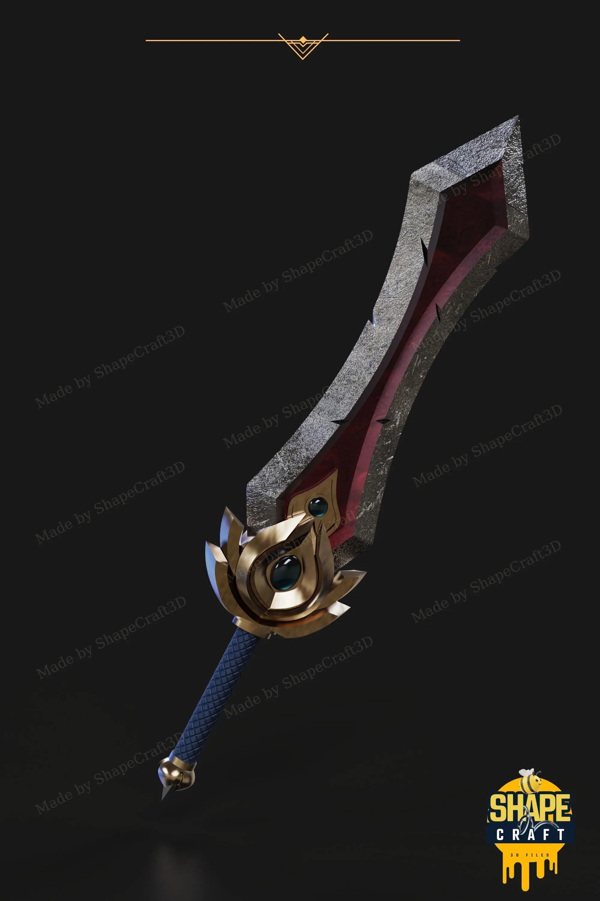 Garen Sword from League of Legends STL File 3D print model_7