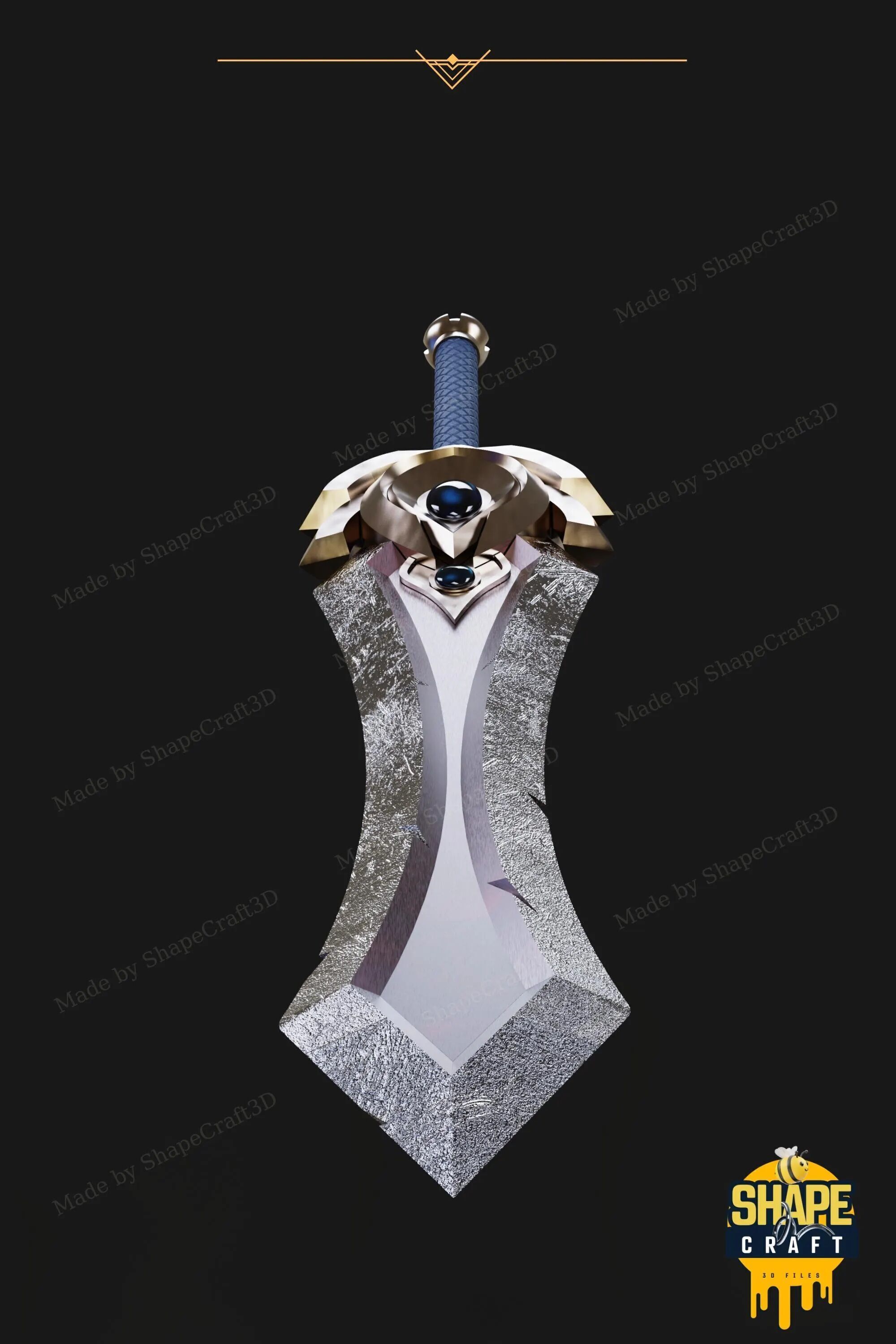 Garen Sword from League of Legends STL File 3D print model_4