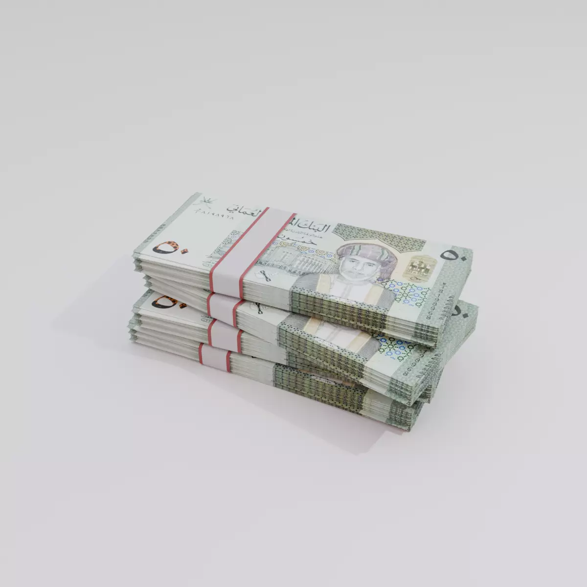 50 Oman Omani Rial Currency Low-poly 3D model_0