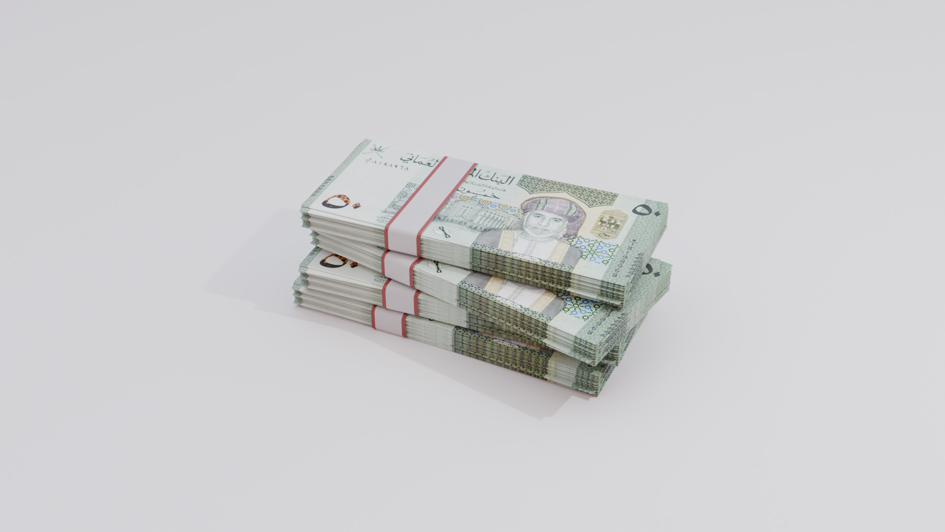 50 Oman Omani Rial Currency Low-poly 3D model_1