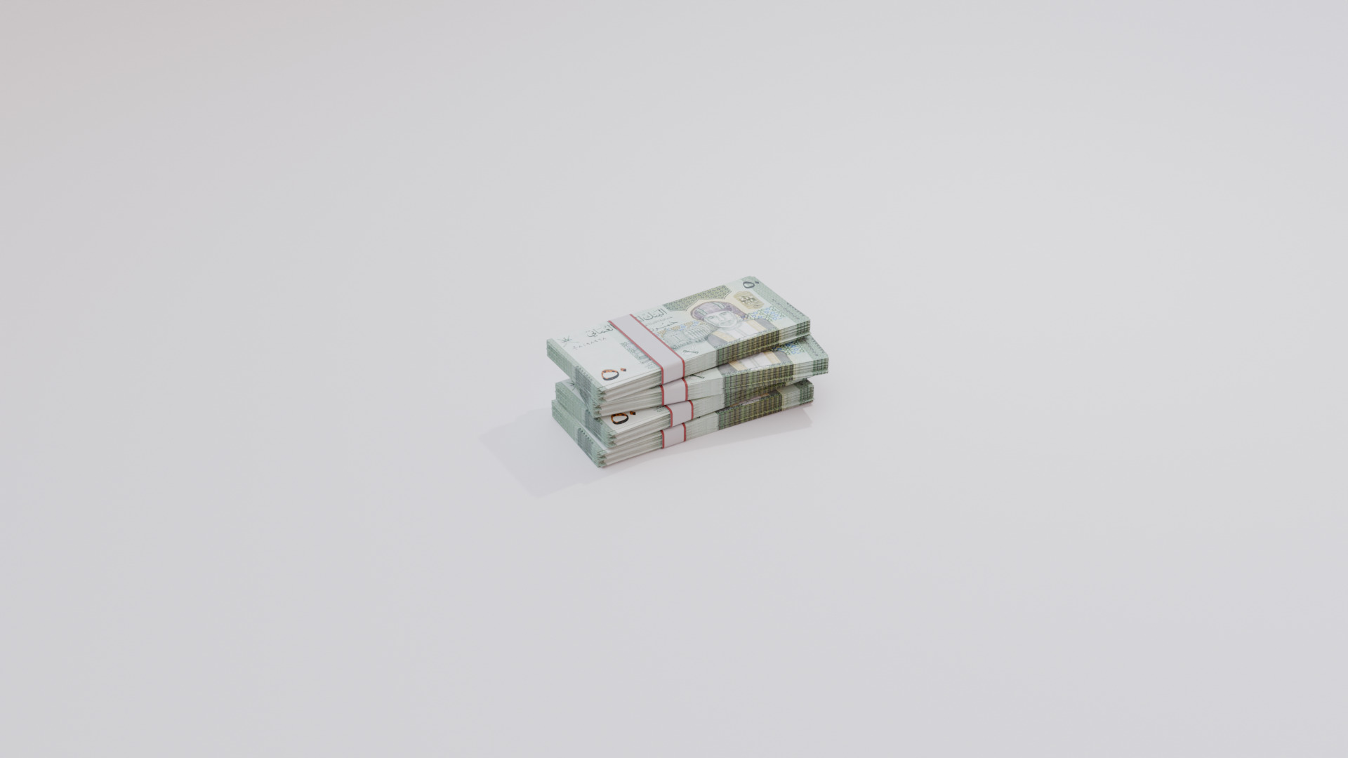 50 Oman Omani Rial Currency Low-poly 3D model_5