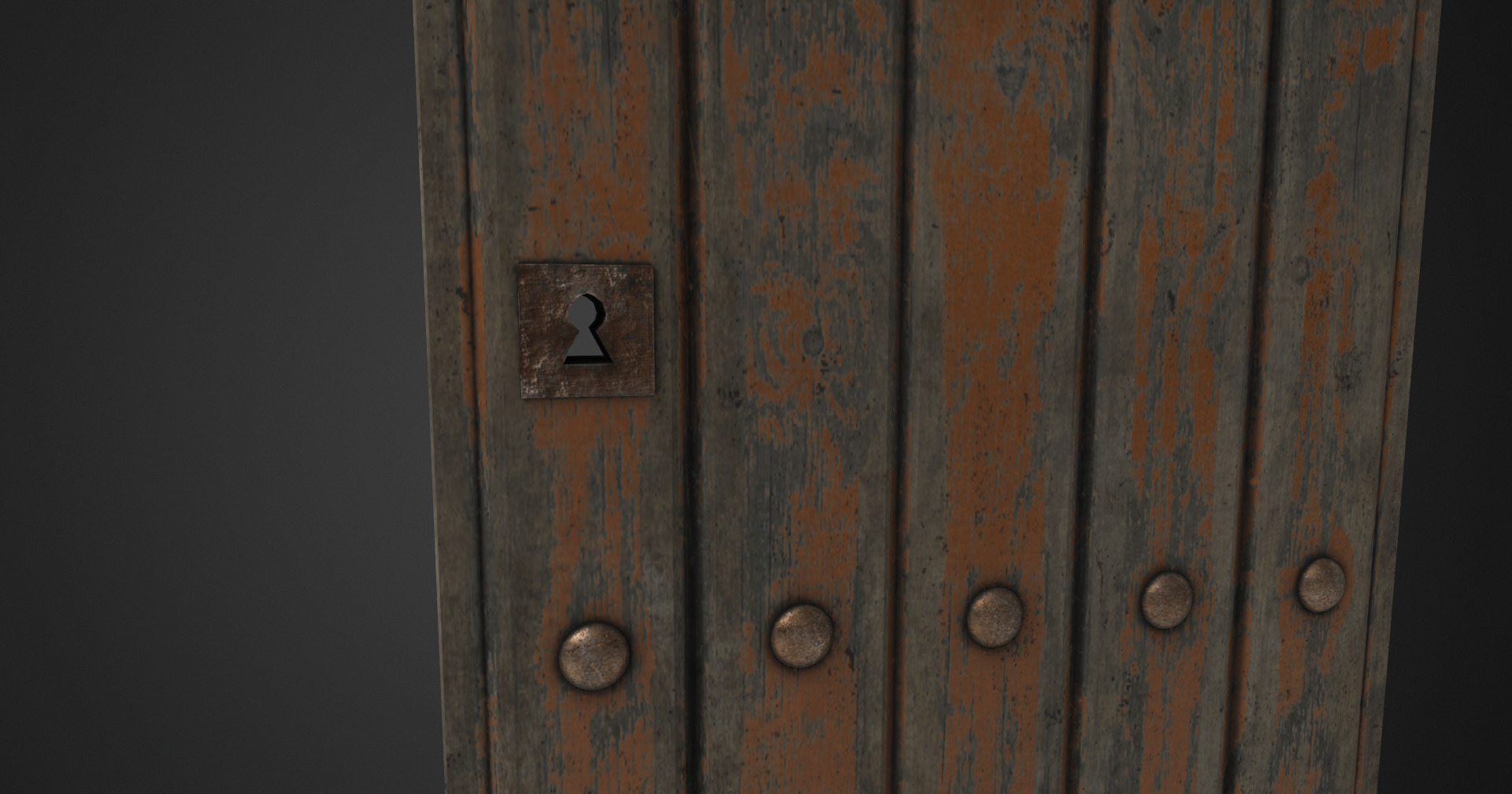 Old door Low-poly 3D model_3