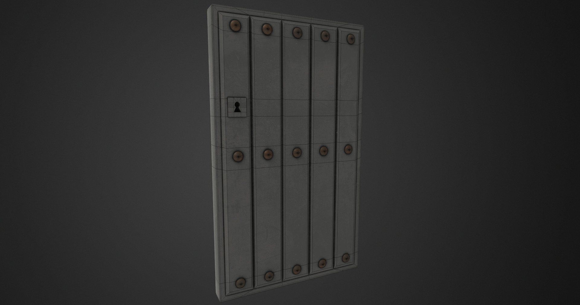 Old door Low-poly 3D model_6