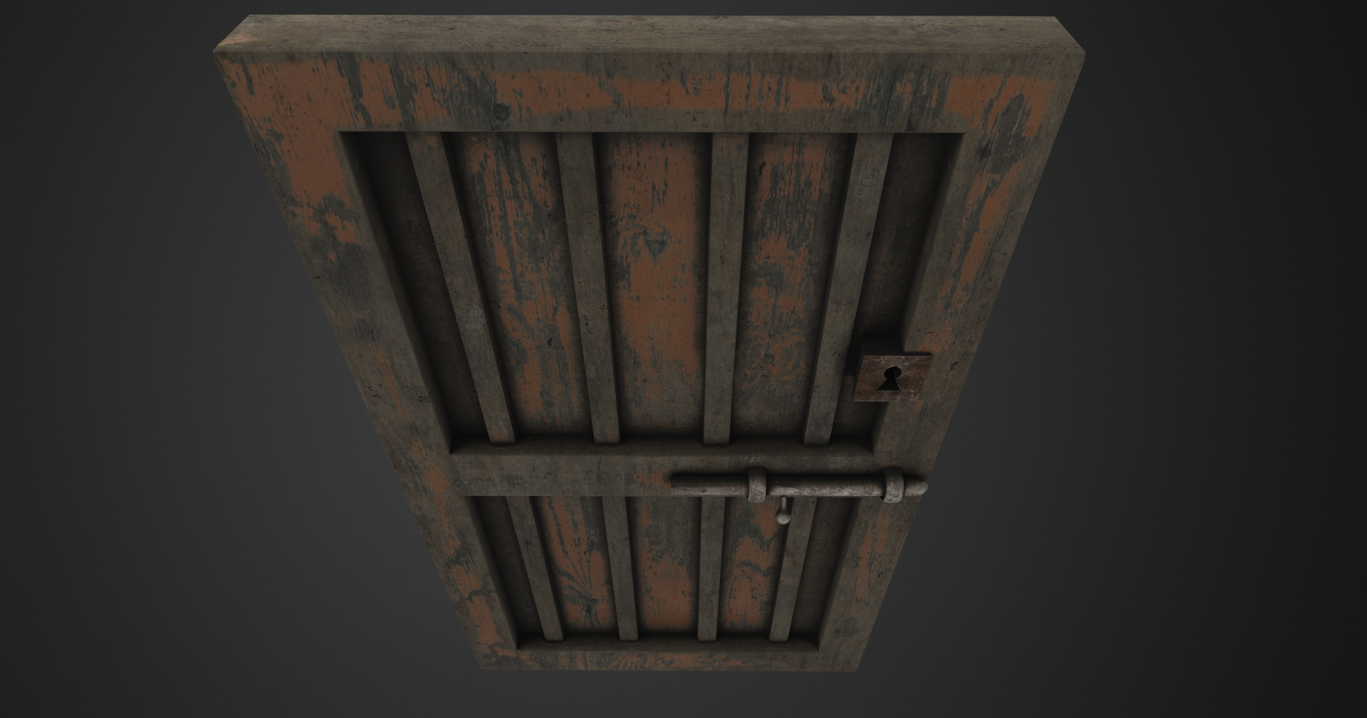 Old door Low-poly 3D model_5