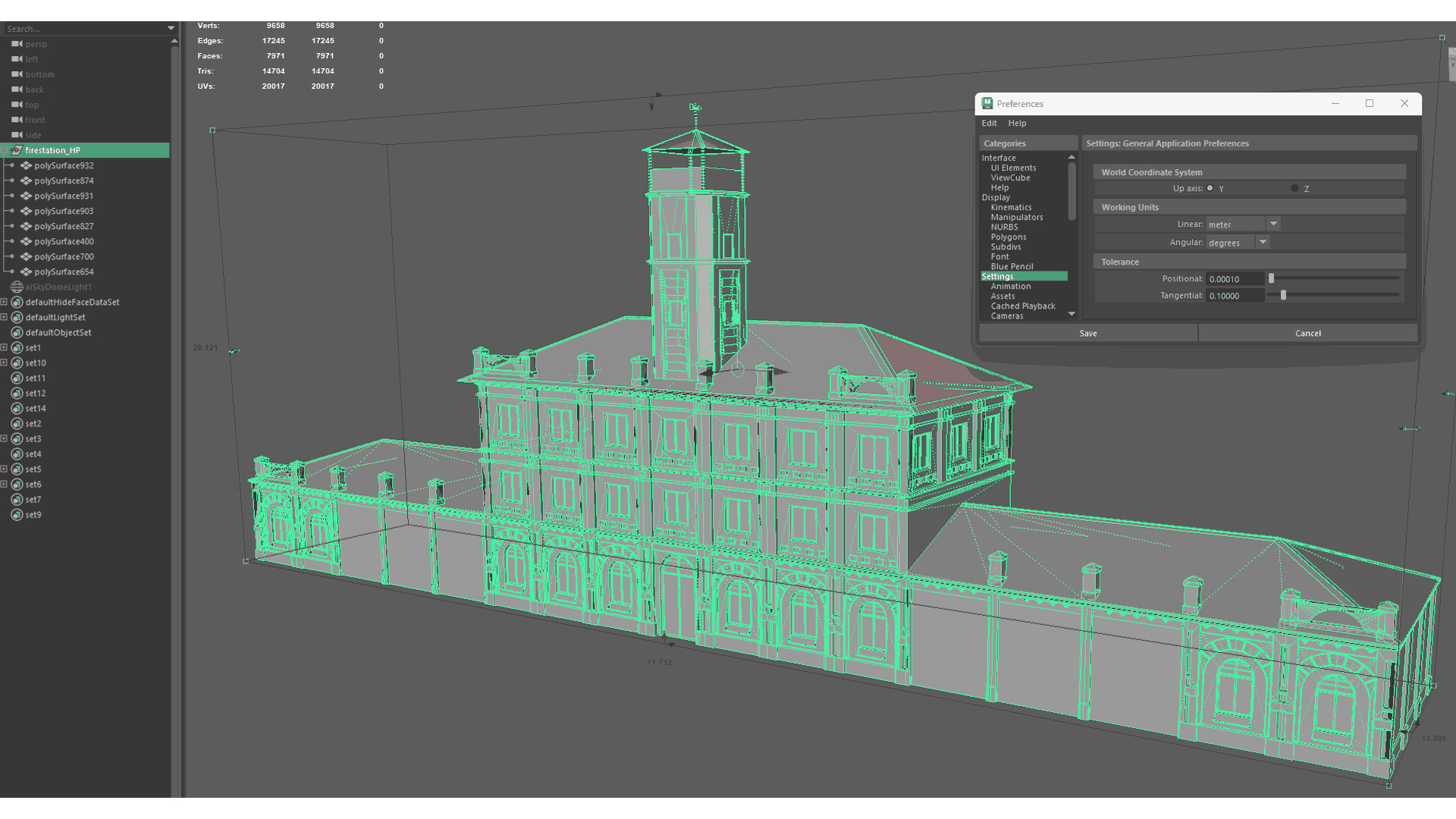 Two in one Fire Station 7971 pol and 818 pol Game Ready Low-poly 3D model_10