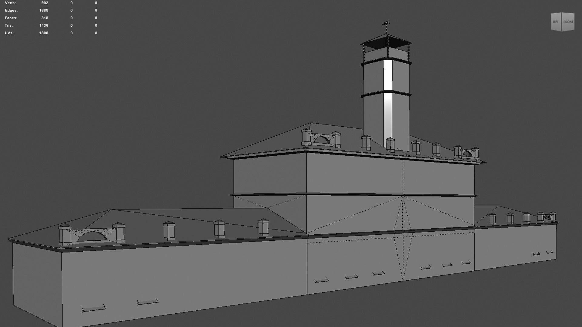 Two in one Fire Station 7971 pol and 818 pol Game Ready Low-poly 3D model_20