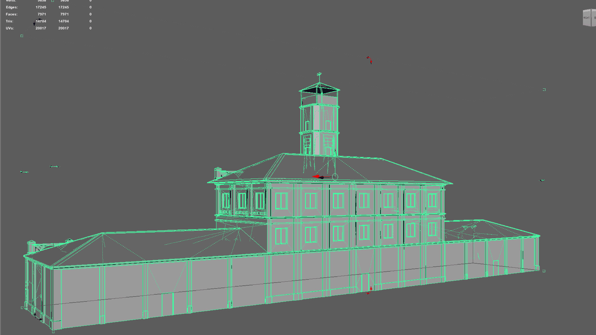 Two in one Fire Station 7971 pol and 818 pol Game Ready Low-poly 3D model_11