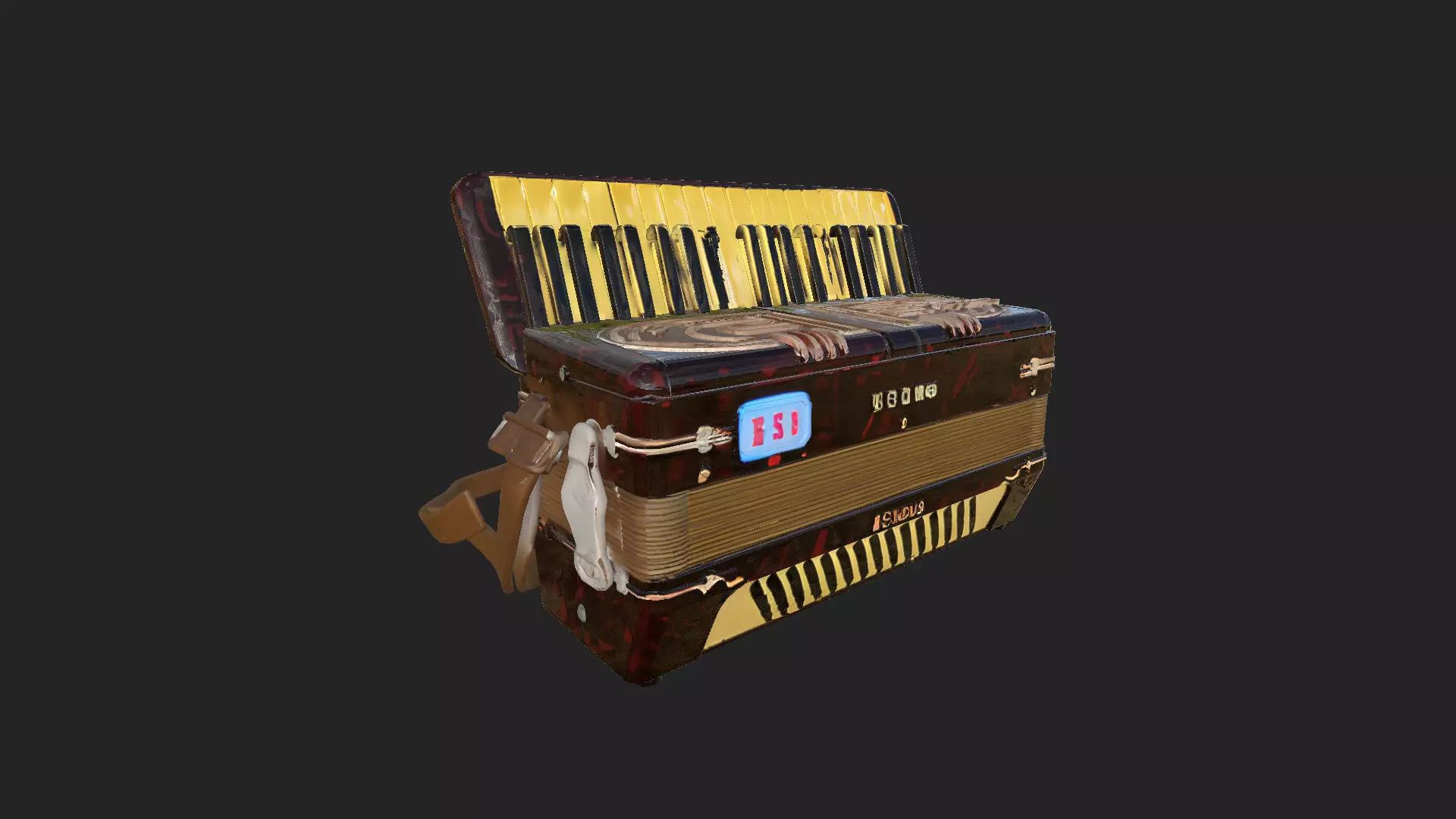 Accordion3D Model 007 Low-poly 3D model_0