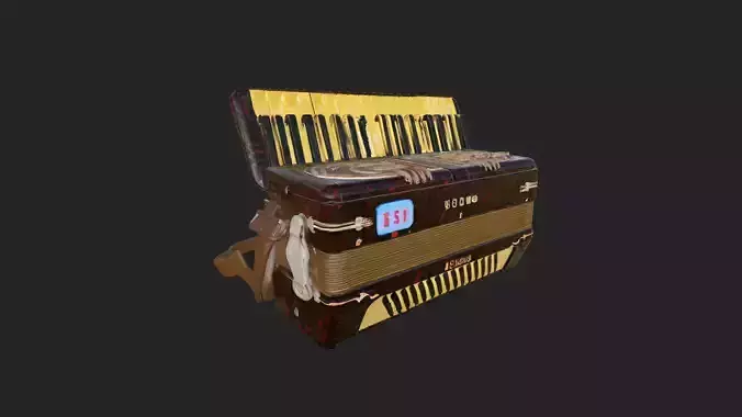 Accordion3D Model 007 Low-poly 3D model