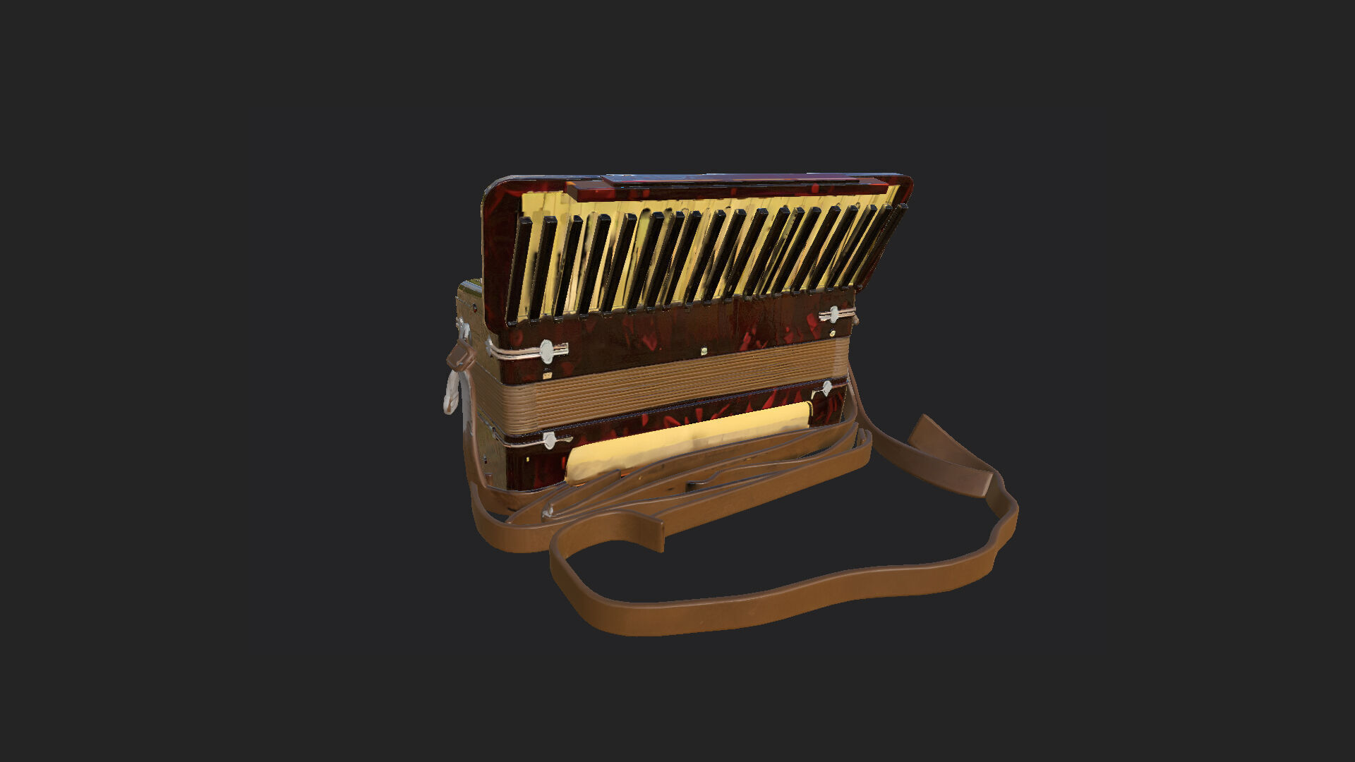 Accordion3D Model 007 Low-poly 3D model_5