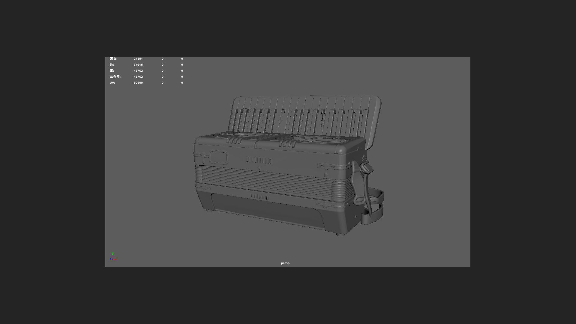 Accordion3D Model 007 Low-poly 3D model_14