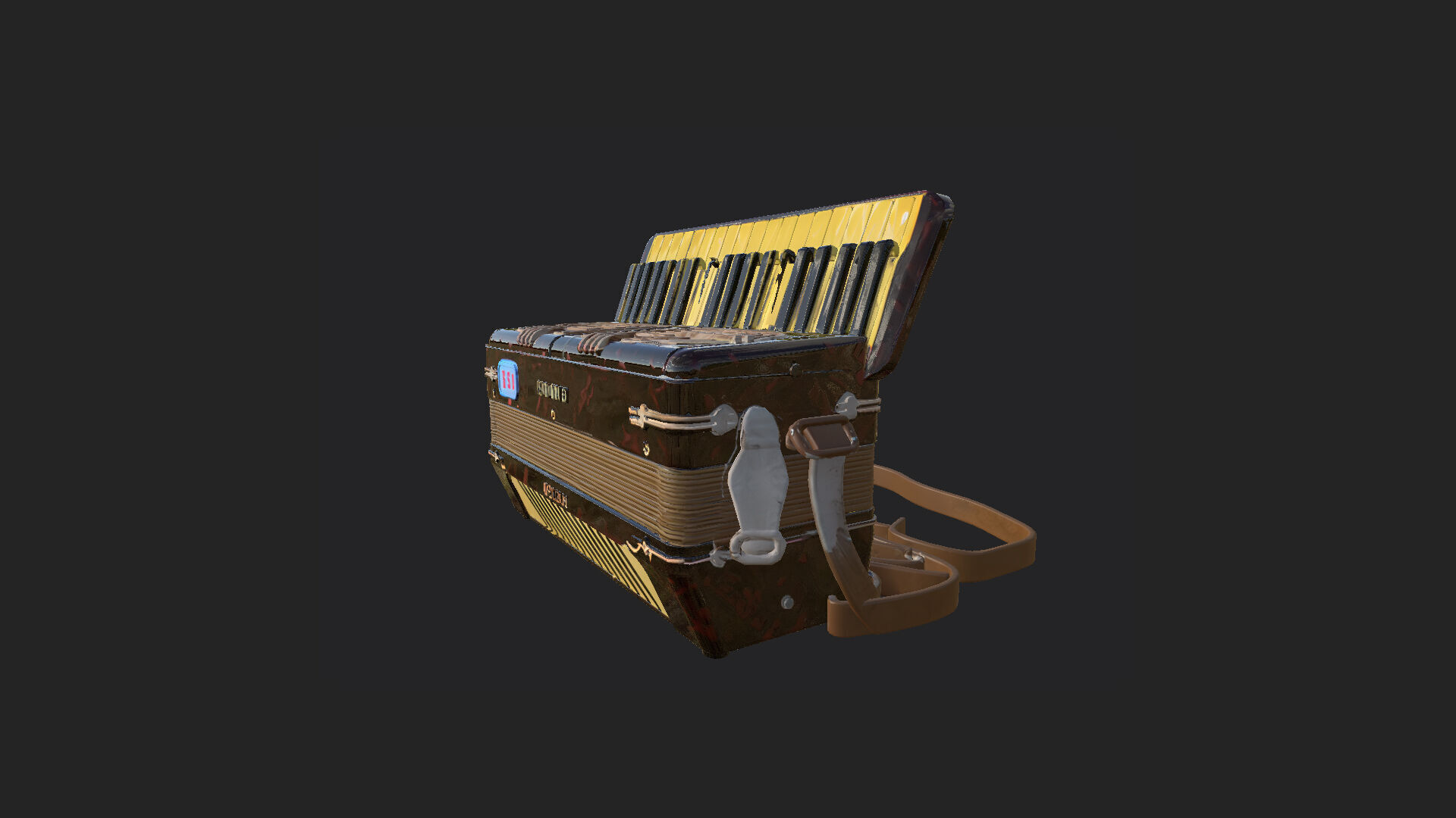 Accordion3D Model 007 Low-poly 3D model_3