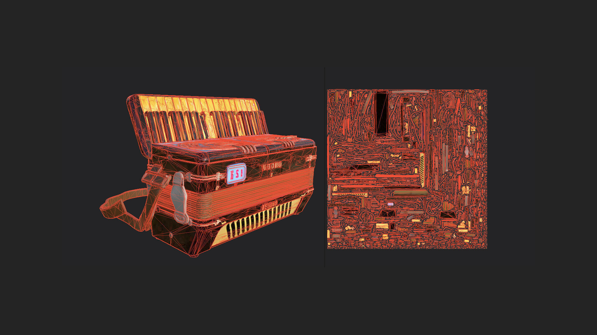 Accordion3D Model 007 Low-poly 3D model_12