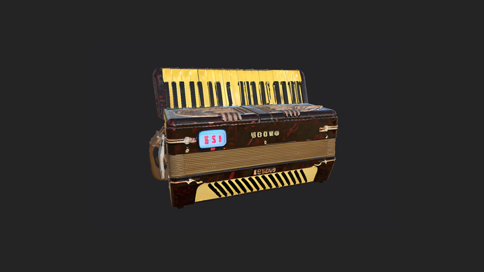 Accordion3D Model 007 Low-poly 3D model_9