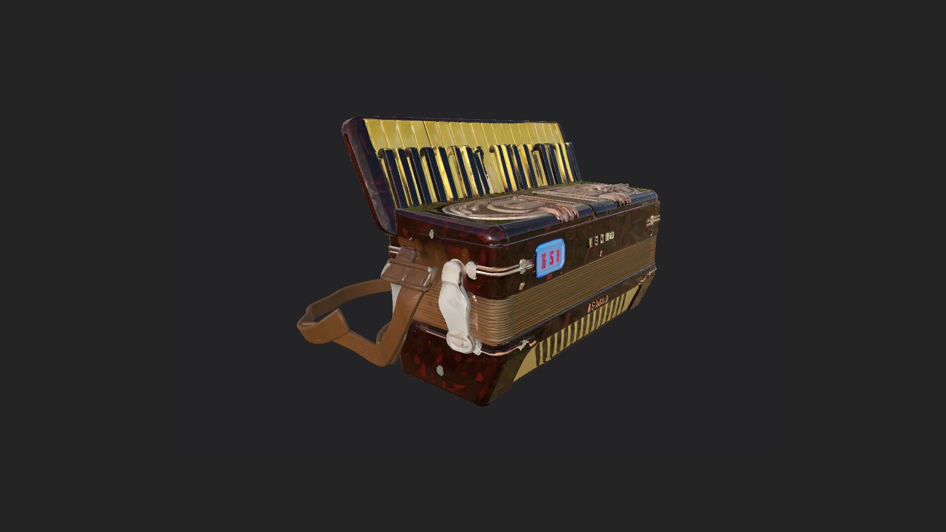 Accordion3D Model 007 Low-poly 3D model_8