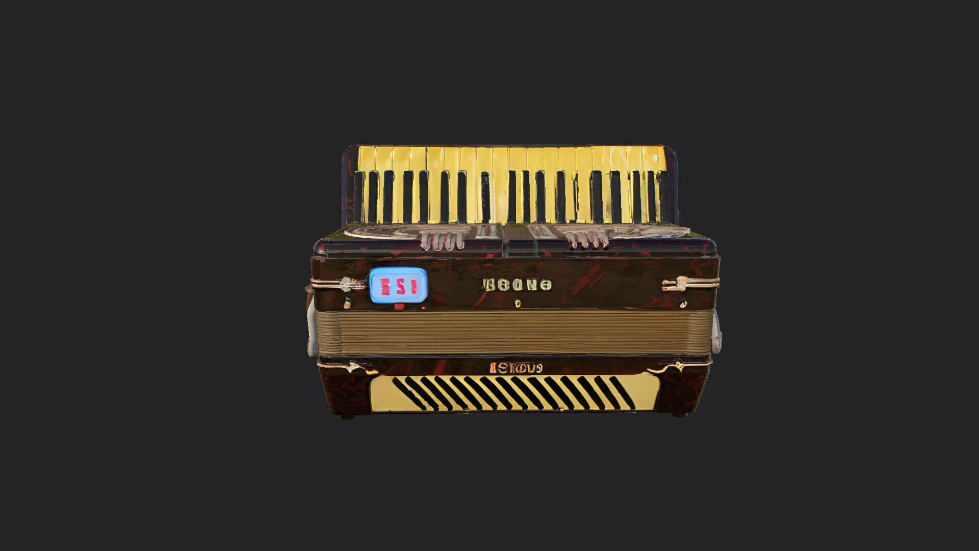 Accordion3D Model 007 Low-poly 3D model_1