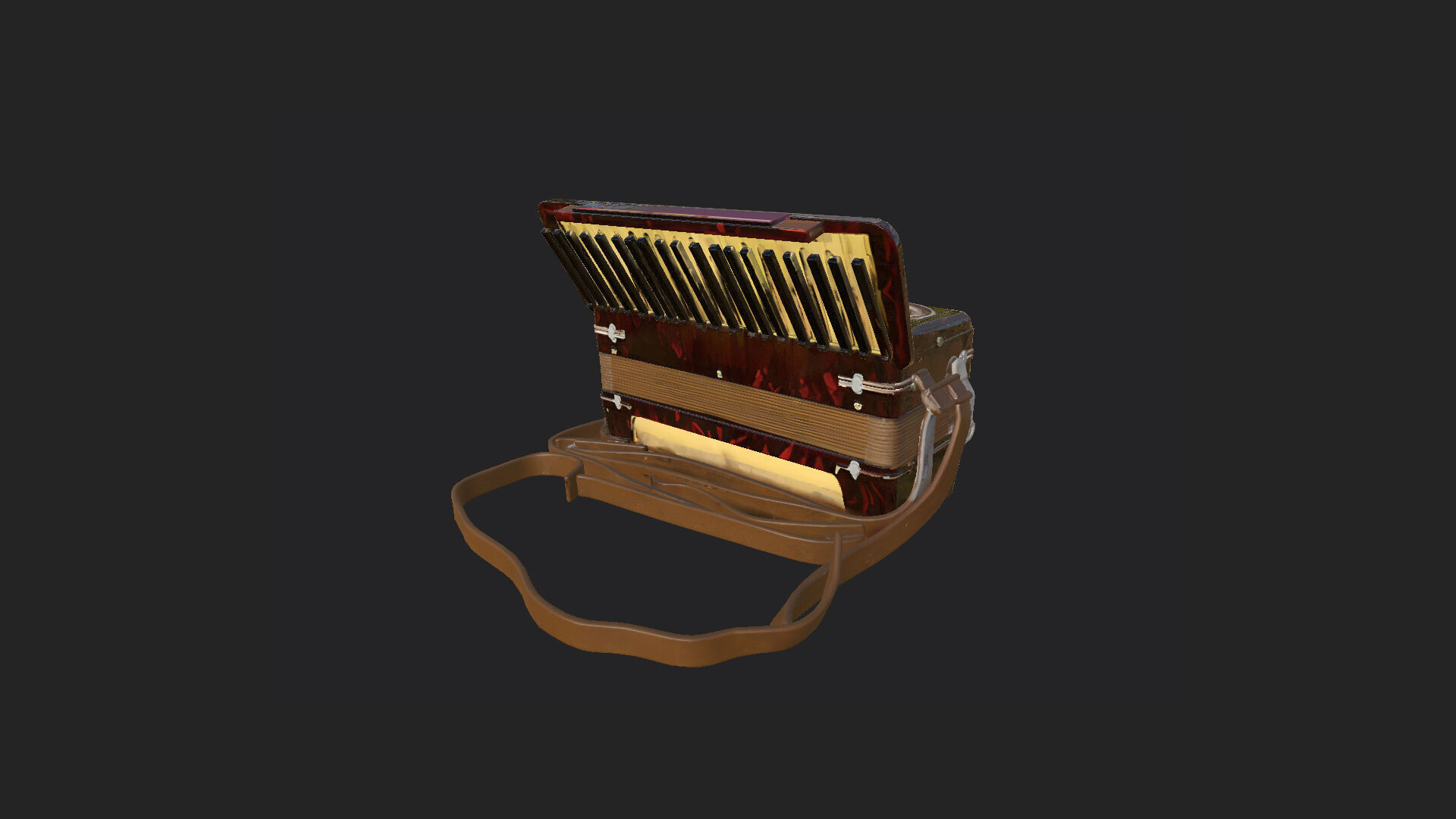 Accordion3D Model 007 Low-poly 3D model_6