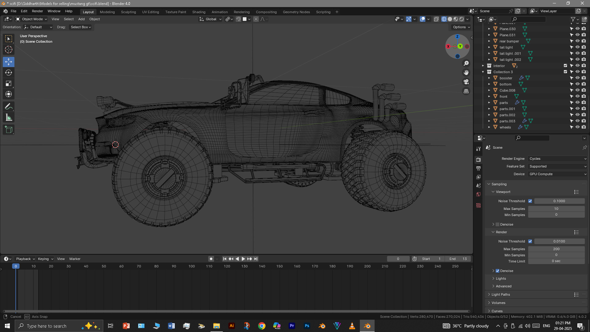 Scifi car 3D model_32