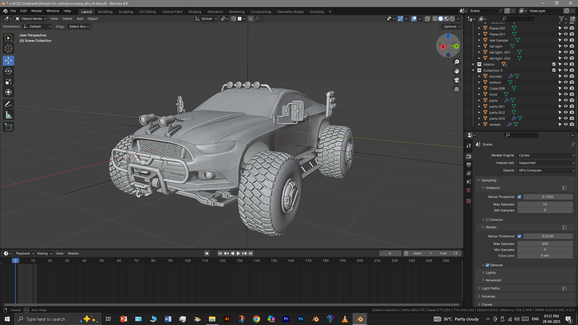 Scifi car 3D model_13