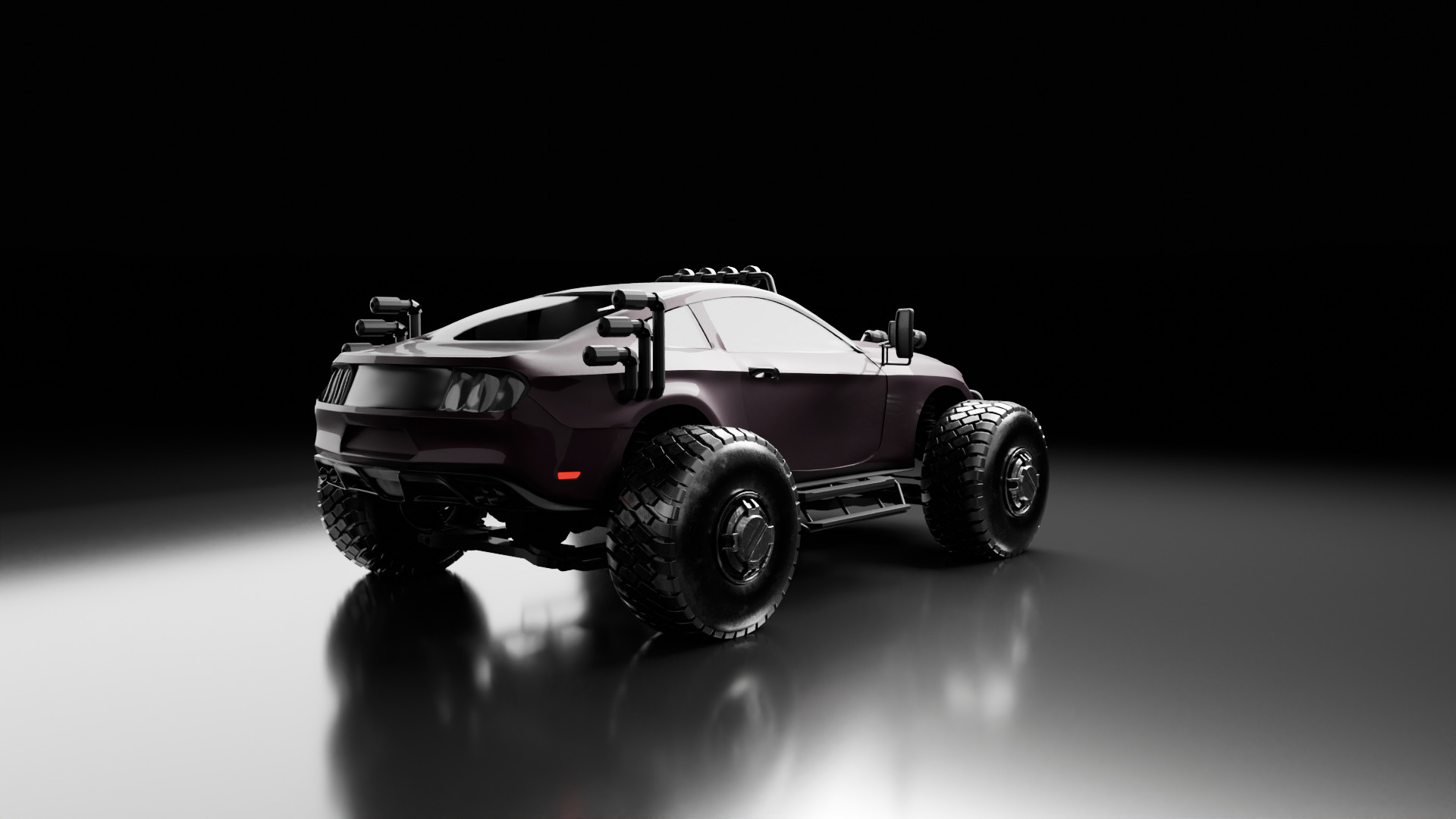 Scifi car 3D model_4