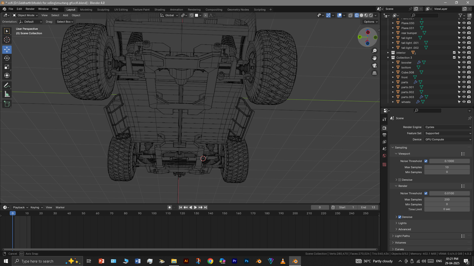 Scifi car 3D model_30