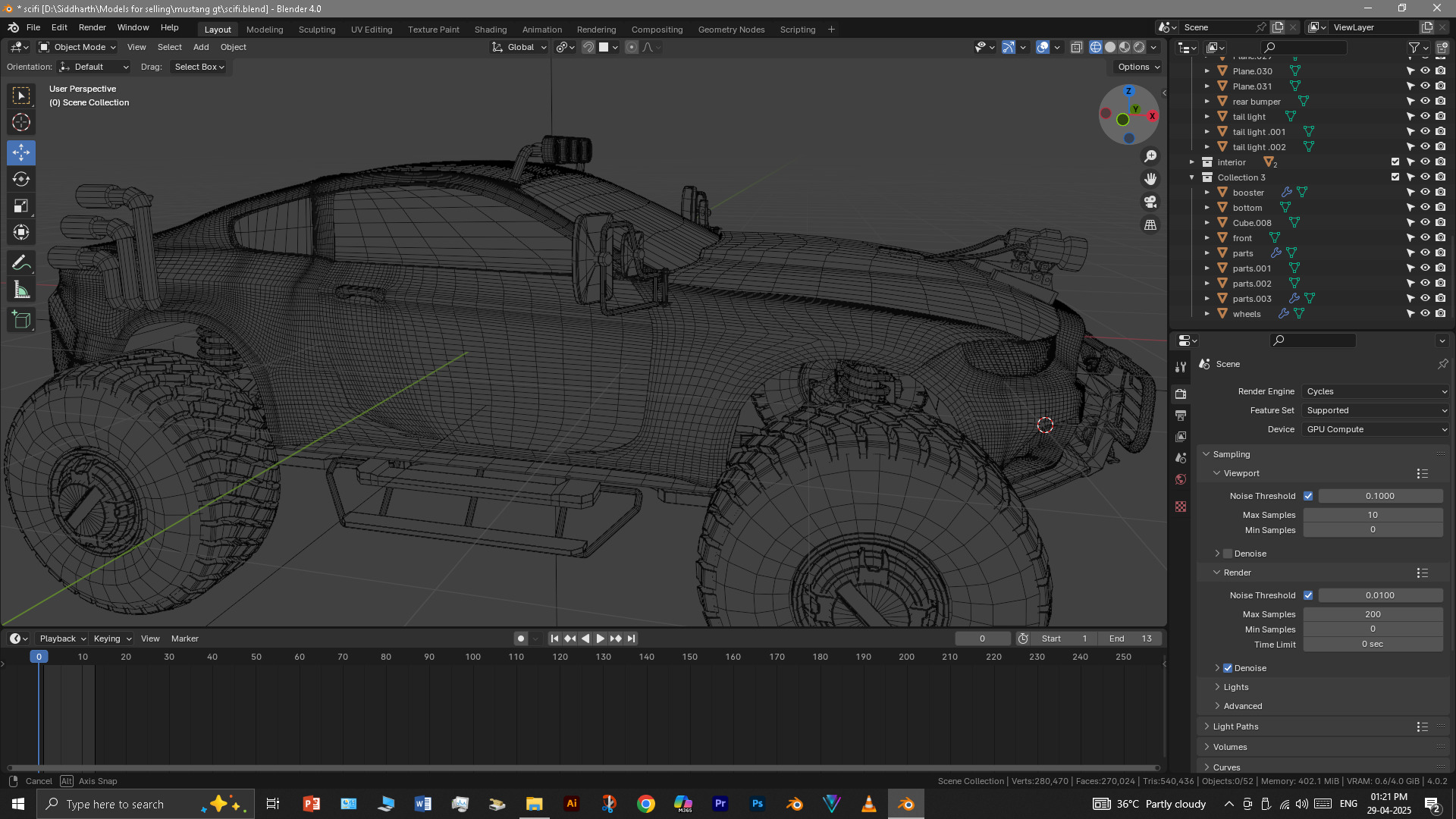 Scifi car 3D model_25
