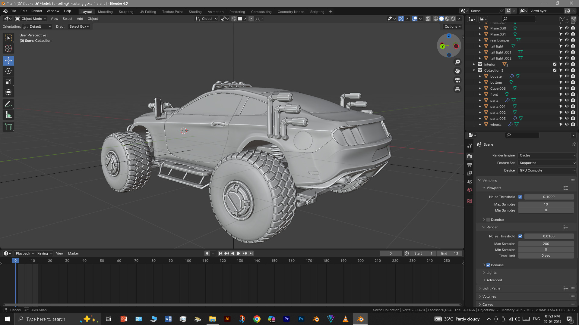 Scifi car 3D model_14