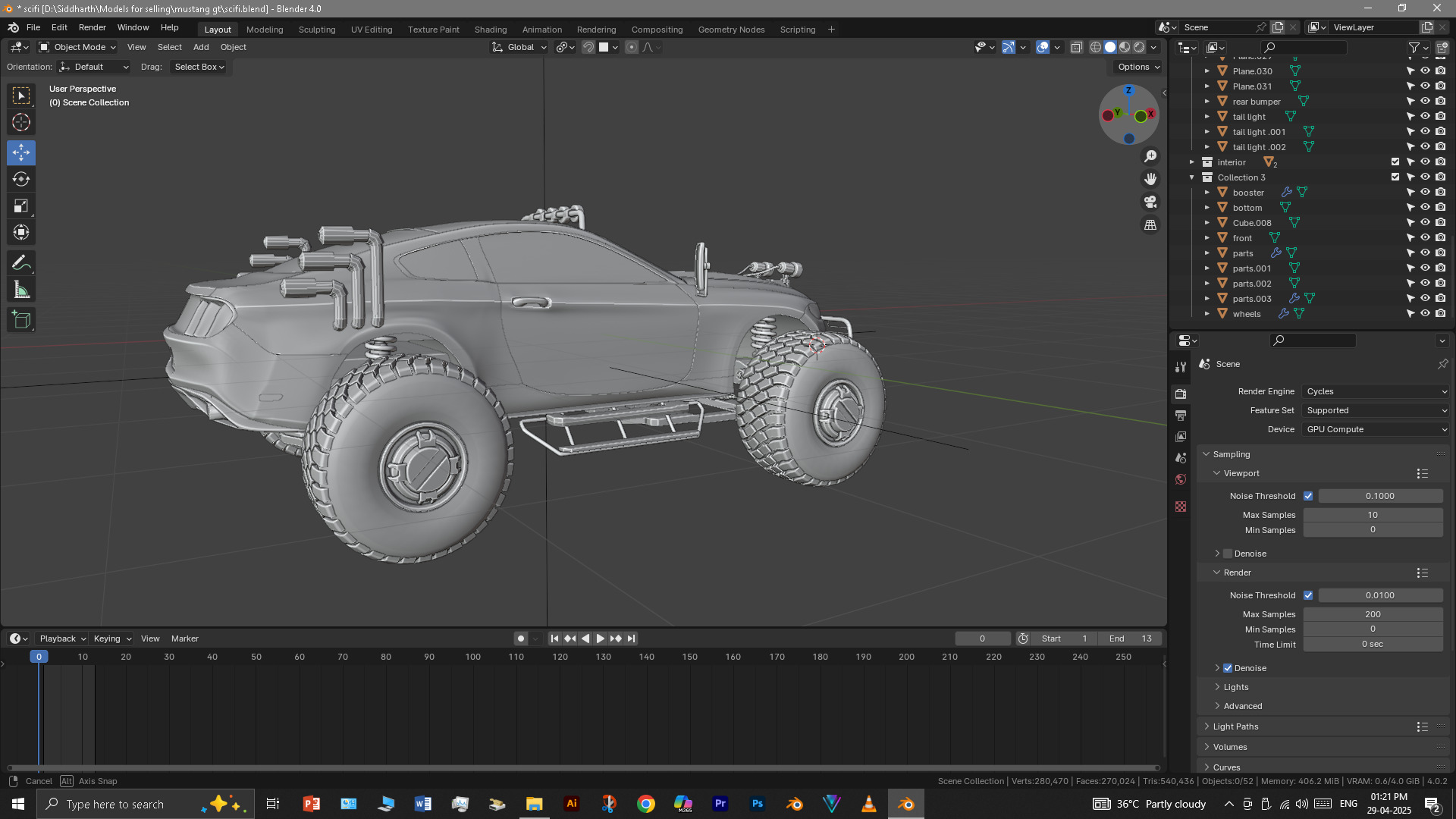 Scifi car 3D model_15