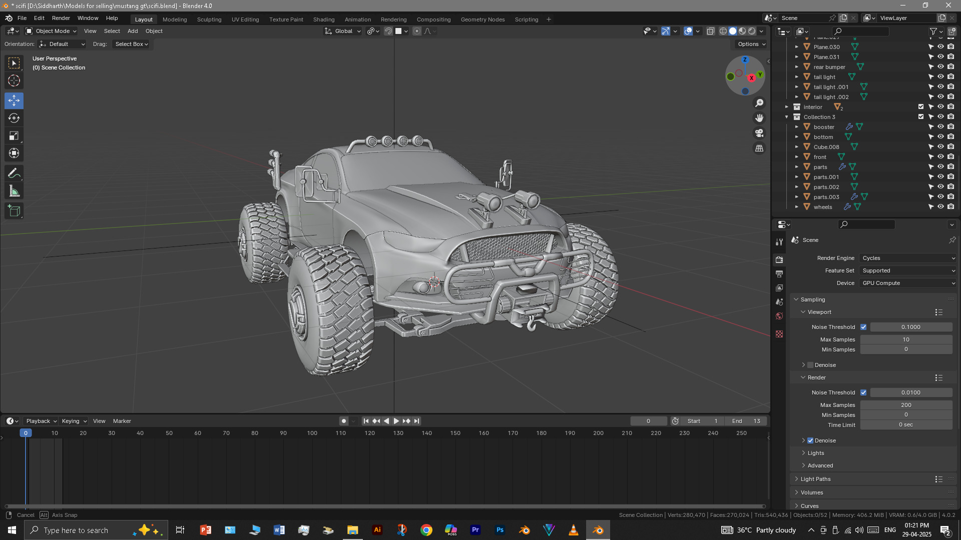 Scifi car 3D model_16