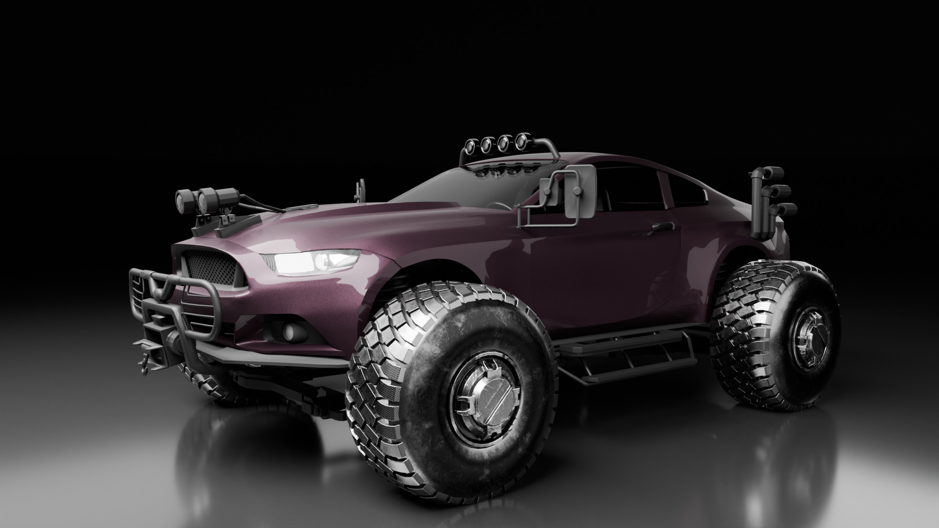 Scifi car 3D model_1