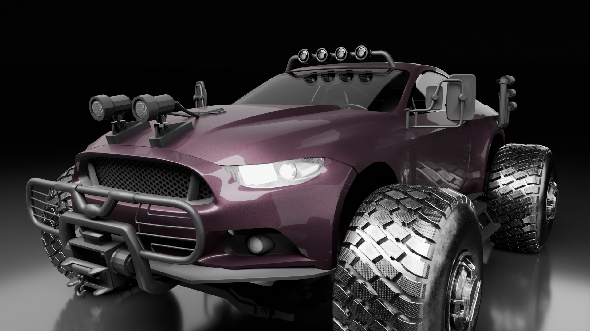 Scifi car 3D model_7