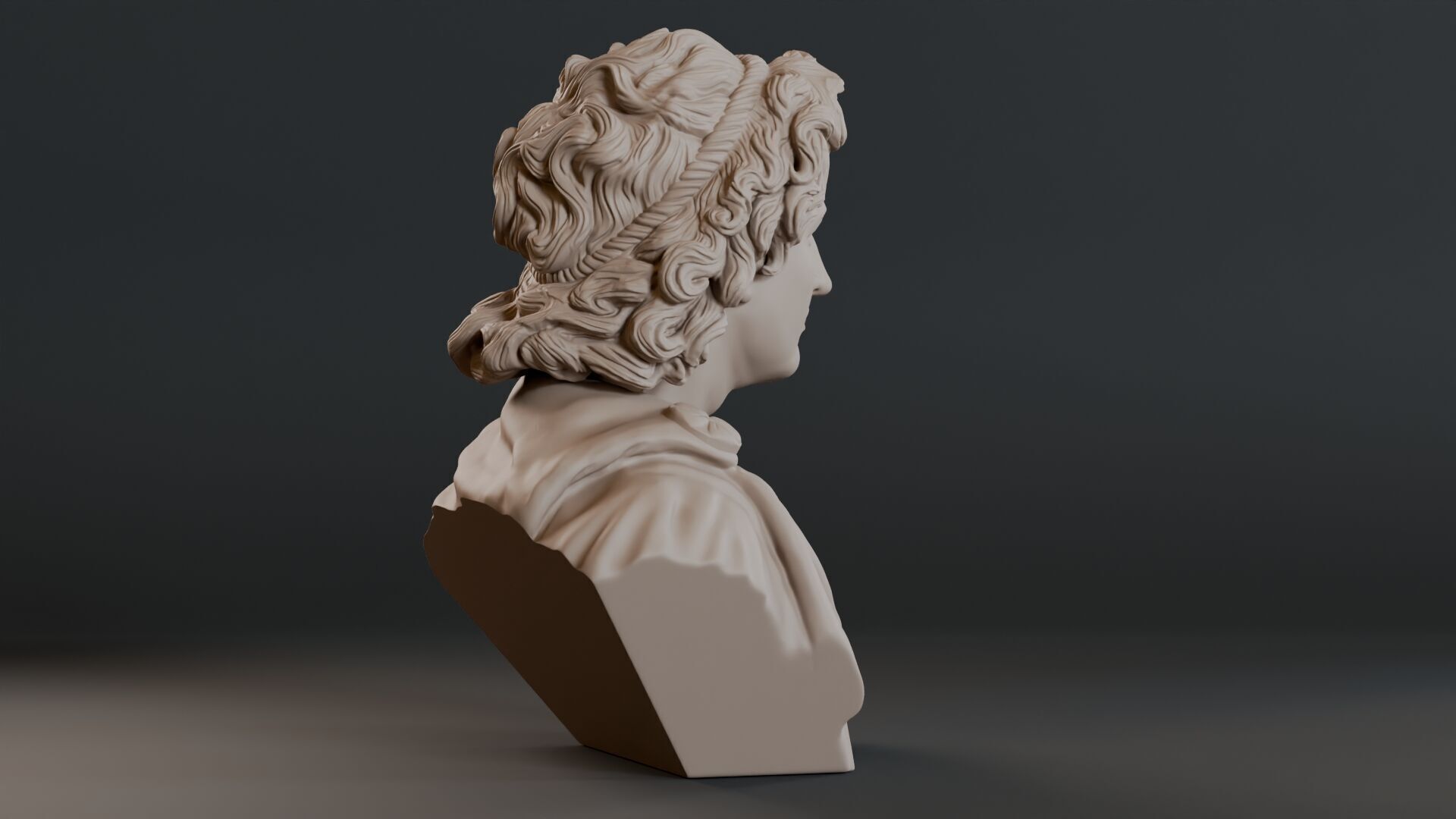 Alexander The Great Bust Sculpture 3D print model_5