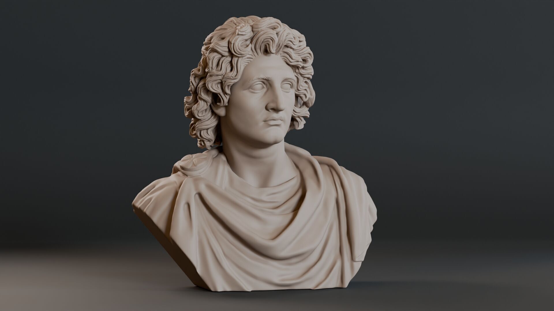 Alexander The Great Bust Sculpture 3D print model_2