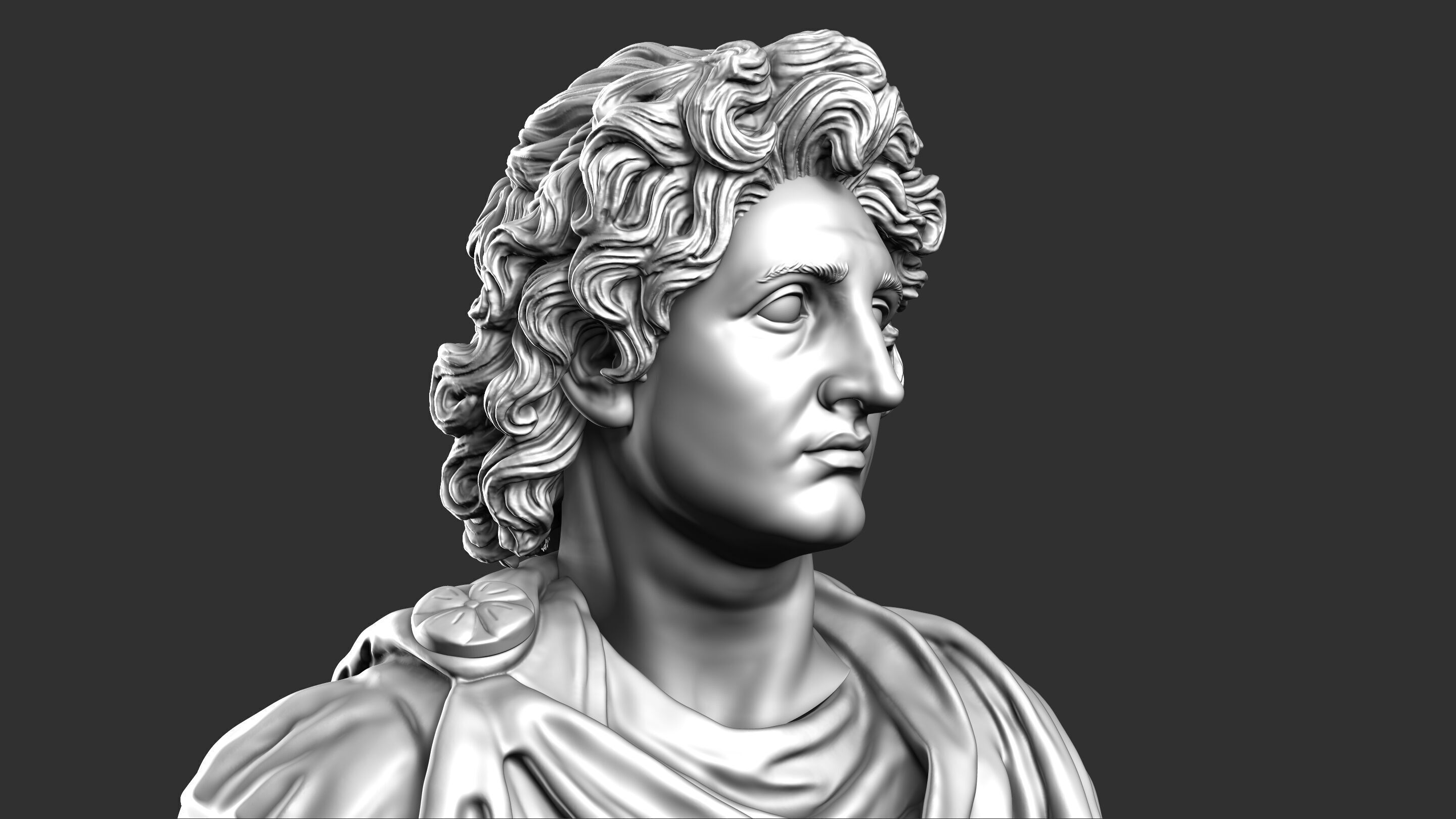 Alexander The Great Bust Sculpture 3D print model_18